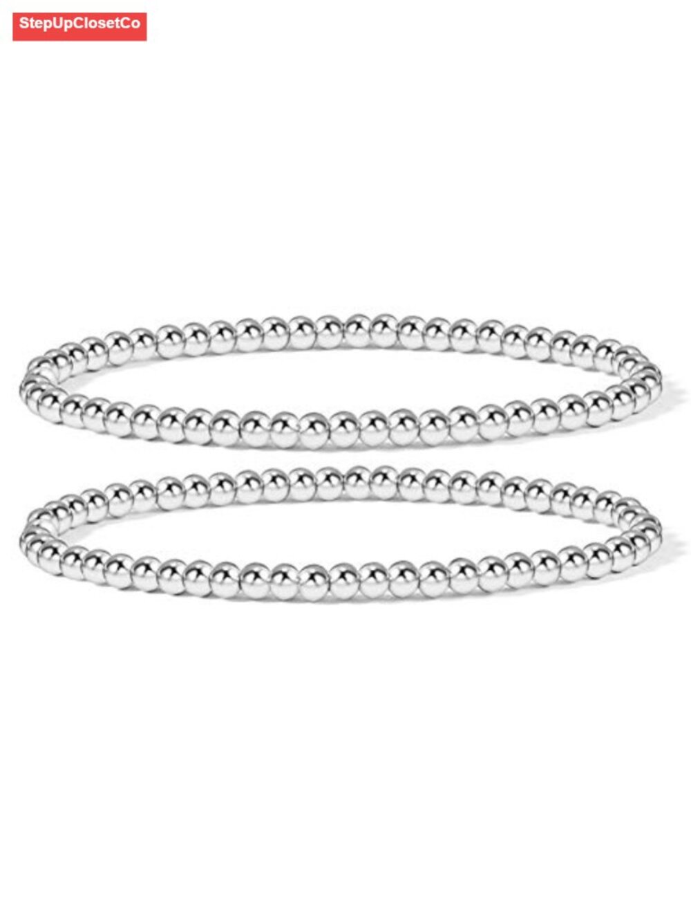 14K Gold Plated Bead Ball Bracelet Stretchable Elastic Beaded Bracelets for